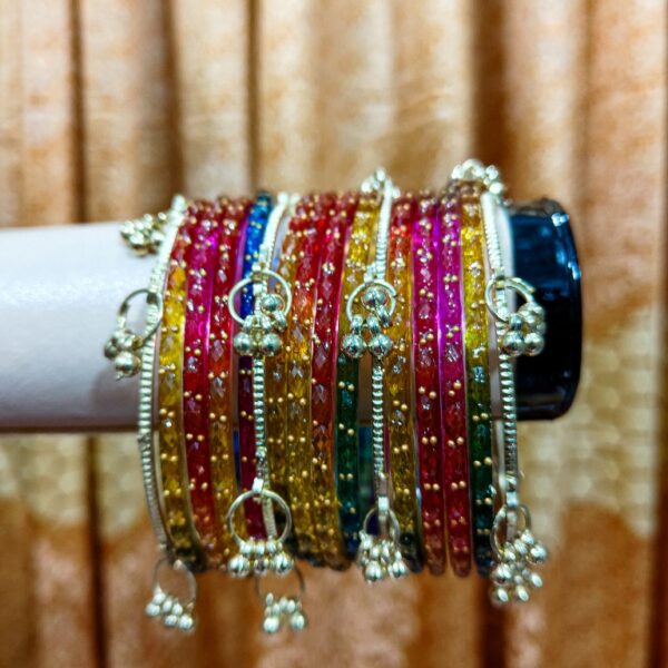 NYRISA Royal Rainbow Crystal Charm Bangles