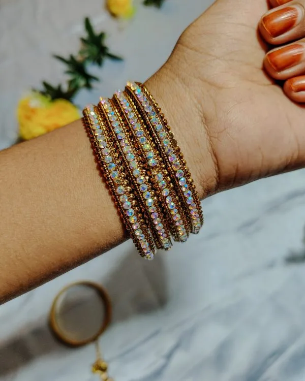 Iridescent White Stone One Hand hover