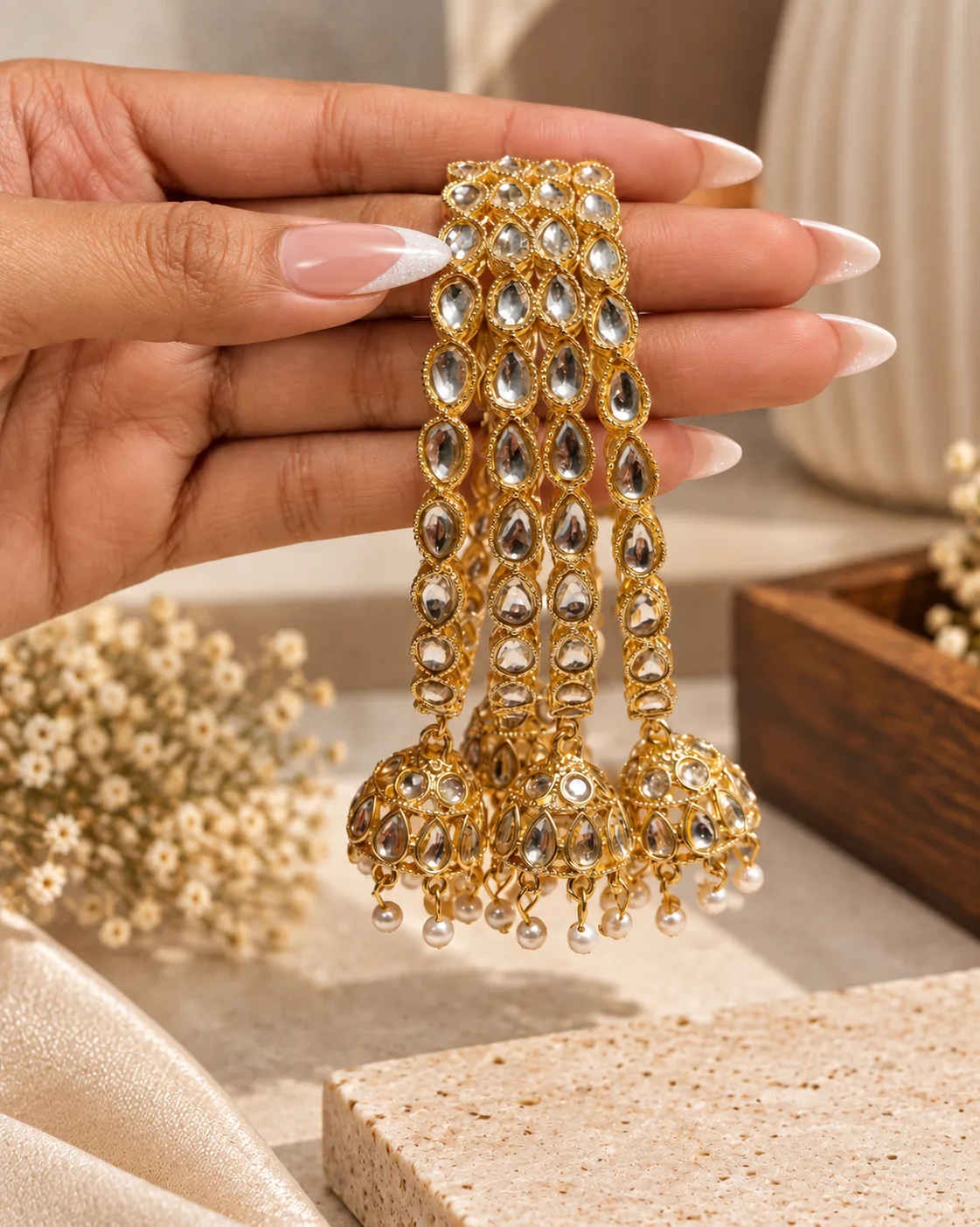 Ruby Noir Stone Jhumka