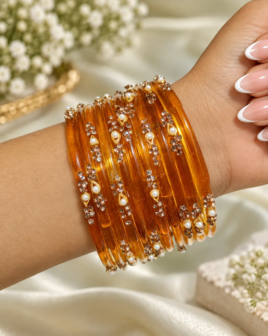 NYRISA Kashmiri Nakful Golden Yellow